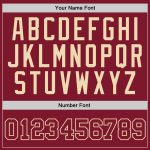 Custom Name and Number Sports Hoodie Sweatshirt for Teams - Personalized Burgundy and Cream Stitched Pullover Personalized