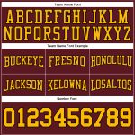Custom Burgundy Gold Black Football Hoodie with Personalized Name & Number - Stitched Pullover Sweatshirt Personalized Stitched