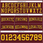 Custom Team Hoodie with Stitched Name & Number, Burgundy Gold-Navy Football Pullover Sweatshirt Personalized Stitched Burgundy