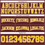 Custom Burgundy Gold White Football Hoodie with Personalized Name and Number - Stitched Sweatshirt Pullover Personalized