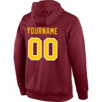 Custom Team Hoodie with Name & Number - Burgundy Gold-White Stitched Sports Pullover Sweatshirt Personalized Stitched Burgundy