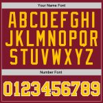 Custom Team Hoodie with Name & Number - Burgundy Gold-White Stitched Sports Pullover Sweatshirt Personalized Stitched Burgundy