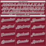 Custom Sports Hoodie with Personalized Name & Number in Burgundy Gray-White Stitched Pullover Sweatshirt Personalized Stitched