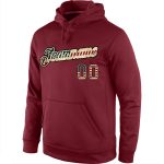 Custom Name Number Burgundy Vintage USA Flag Sports Hoodie Pullover Sweatshirt Personalized Stitched Burgundy Vintage USA