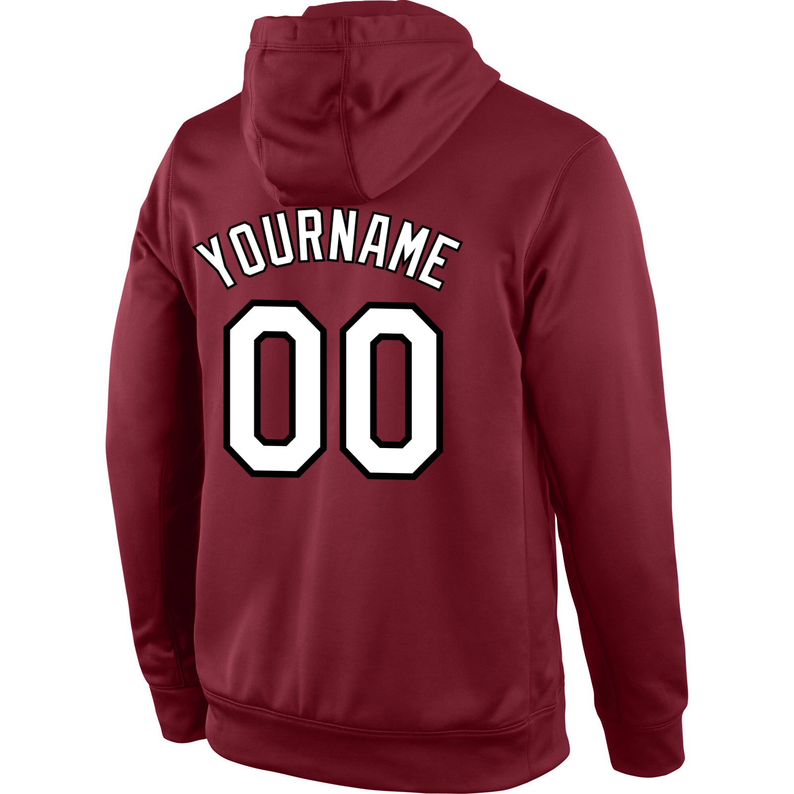 Personalized Stitched Burgundy White-Black Sports Pullover Sweatshirt Hoodie Team Custom Name and Number Custom Team Name Number Burgundy Black White Sports Hoodie Sweatshirt Pullover Personalized Stitched Burgundy White-Black - Image 3
