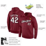 Custom Team Name Number Burgundy Black White Sports Hoodie Sweatshirt Pullover Personalized Stitched Burgundy White-Black