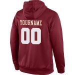 Custom Name and Number Sports Hoodie Pullover Sweatshirt Burgundy White-Cream Stitched Personalized Stitched Burgundy White-Cream