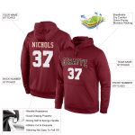 Custom Name and Number Sports Hoodie Pullover Sweatshirt Burgundy White-Cream Stitched Personalized Stitched Burgundy White-Cream