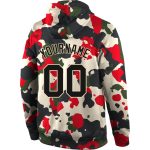 Camo Sports Hoodie Sweatshirt for Men, Personalized Black-Cream Pullover, Salute To Service Design Personalized Stitched