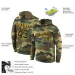 Custom Name Number Camo Hoodie Salute to Service Black Gold Sports Pullover Sweatshirt Personalized Stitched Camo Black-Gold