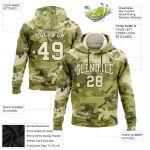 Custom Name Number 3D Skull Hoodie Sweatshirt, Personalized Camo Cream-Olive Pullover Fashion Sports Style Personalized Stitched