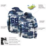 Personalized Camo Sports Hoodie | Navy-White Salute To Service Pullover Sweatshirt with Custom Name and Number Personalized
