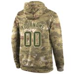 Personalized Camo Hoodie Sweatshirt for Salute to Service - Olive-Cream Stitched Sports Pullover Personalized Stitched Camo