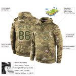 Personalized Camo Hoodie Sweatshirt for Salute to Service - Olive-Cream Stitched Sports Pullover Personalized Stitched Camo