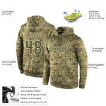 Custom Name Number Pullover Hoodie Stitched Camo Olive-Cream Sports Sweatshirt Salute to Service Personalized Stitched Camo