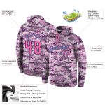 Custom Name Number Hoodie - Personalized Camo Pink Light Blue Pullover Sweatshirt - Salute to Service Team Apparel Personalized