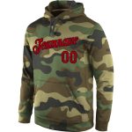 Custom Name & Number Salute to Service Hoodie, Personalized Camo Red-Navy Sports Pullover Sweatshirt Personalized Stitched