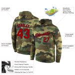 Custom Name & Number Salute to Service Hoodie, Personalized Camo Red-Navy Sports Pullover Sweatshirt Personalized Stitched