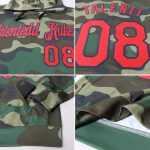 Custom Name & Number Salute to Service Hoodie, Personalized Camo Red-Navy Sports Pullover Sweatshirt Personalized Stitched