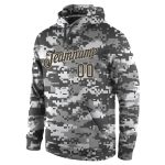 Custom Name Number Hoodie Salute to Service Camouflage Pullover Sweatshirt Steel Gray Cream Sports Wear Personalized Stitched