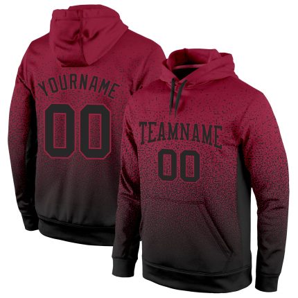 Personalized Custom Name Number Cardinal Black Fade Hoodie Sweatshirt Fashion Sports Pullover Personalized Stitched Cardinal