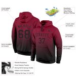 Personalized Custom Name Number Cardinal Black Fade Hoodie Sweatshirt Fashion Sports Pullover Personalized Stitched Cardinal