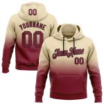 Custom Team Name Number Pullover Hoodie Sweatshirt for Sports - Personalized Stitched City Cream Crimson Black Fade Personalized