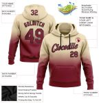 Custom Team Name Number Pullover Hoodie Sweatshirt for Sports - Personalized Stitched City Cream Crimson Black Fade Personalized