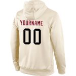 Custom Name Number Sports Hoodie Stitched Cream Black Crimson Pullover Sweatshirt for Team Apparel Personalized Stitched