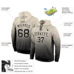 Custom Name Number Hoodie - Personalized Pullover Sweatshirt for Sports, Cream Black Fade Fashion Design Personalized Stitched