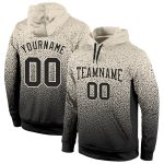 Custom Name Number Hoodie - Personalized Pullover Sweatshirt for Sports, Cream Black Fade Fashion Design Personalized Stitched