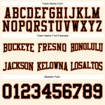 Custom Team Football Hoodie Personalized with Name and Number, Stitched Cream Black-Orange Pullover Sweatshirt Personalized