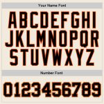 Custom Team Name Number Pullover Hoodie - Personalized Cream Black-Orange Stitched Sports Sweatshirt Personalized Stitched