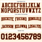 Custom Name Number Football Hoodie Sweatshirt Personalized Cream Brown-Orange Stitched Pullover Personalized Stitched Cream