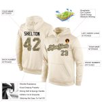 Custom Name and Number Personalized Cream Camo-Black Hoodie Sweatshirt Pullover for Team Support Personalized Stitched Cream