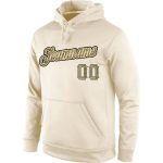 Custom Name and Number Personalized Cream Camo-Black Hoodie Sweatshirt Pullover for Team Support Personalized Stitched Cream