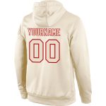 Custom Name Number Sports Hoodie Sweatshirt Pullover - Personalized Stitched Cream Red Team Apparel Personalized Stitched