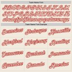 Custom Name Number Sports Hoodie Sweatshirt Pullover - Personalized Stitched Cream Red Team Apparel Personalized Stitched