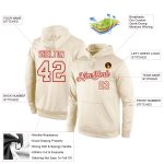 Custom Name Number Sports Hoodie Sweatshirt Pullover - Personalized Stitched Cream Red Team Apparel Personalized Stitched