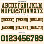Custom Stitched Football Hoodie with Personalized Name and Number - Cream Green-Orange Pullover Sweatshirt Personalized Stitched