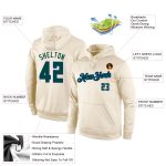 Custom Name Number Pullover Hoodie Sweatshirt in Cream Hunter Green-Royal for Sports Team - Personalized Stitched Design