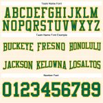 Custom Football Hoodie with Stitched Team Name and Number - Cream Kelly Green-Gold Pullover Sweatshirt Personalized Stitched