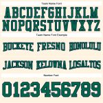 Customizable Football Hoodie Sweatshirt with Stitched Team Name & Number in Cream, Kelly Green & Navy Personalized Stitched