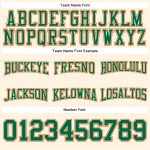 Custom Team Name Number Football Hoodie Stitched Cream Kelly Green-Orange Pullover Sweatshirt Personalized Stitched Cream