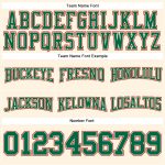 Custom Personalized Football Hoodie Stitched Cream Kelly Green Red Sweatshirt with Team Name and Number Personalized Stitched