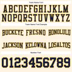 Custom Name Number Football Hoodie Sweatshirt - Personalized Stitched Cream Navy Gold Pullover Personalized Stitched Cream