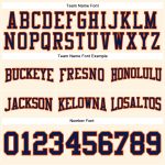 Custom Football Pullover Hoodie with Name & Number - Personalized Stitched Crew Sweatshirt in Cream, Navy, and Orange Personalized