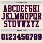 Custom Name Number Sports Hoodie Pullover Sweatshirt Navy Red Stitched Cream Pinstripe Team Apparel Personalized Stitched