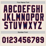 Custom Name and Number Sports Pullover Hoodie, Personalized Cream Navy-Red Stitched Sweatshirt Personalized Stitched Cream