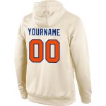 Custom Team Hoodie Personalized with Name & Number - Cream Orange-Royal Stitched Sports Pullover Sweatshirt Personalized